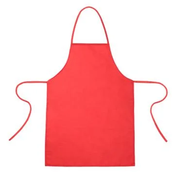 Red kitchen apron on white Stock Photos