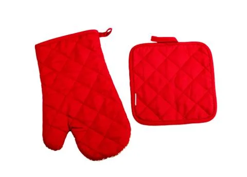 Red kitchen glove Stock Photos