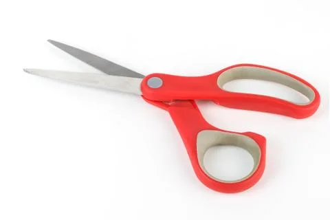 Red Kitchen Scissors isolated on white background Stock Photos