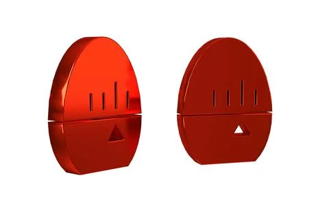 Red Kitchen timer icon isolated on transparent background. Egg timer. Cooki.. Stock Illustration