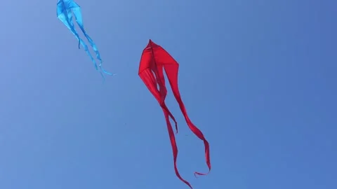 Red kite against the sky Stock Footage 205008190