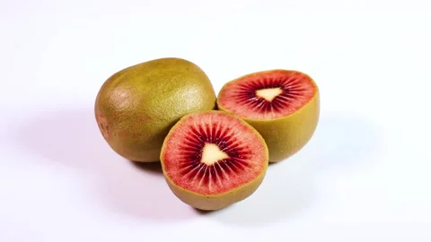 Red kiwi fruit on white background, rotating Stock-Footage 308835529