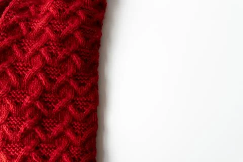 Red knit texture, Processed collage of knitted braids cotton yarn texture Stock Photos