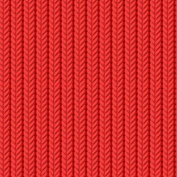 Red knitted background. Vector seamless pattern art. Illustrazione stock