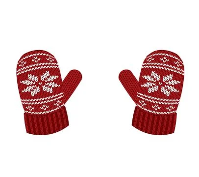 Red knitted gloves Stock Illustration