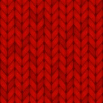 Red Knitted Seamless Pattern. Vector Wool Background Illustrazione stock