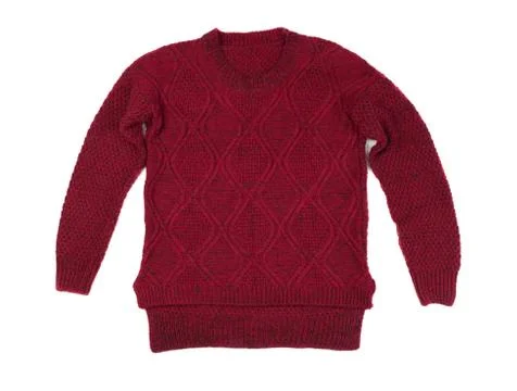 Red knitted sweater Stock Photos