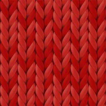 Red knitted texture closeup. Seamless knitted pattern for background, wallpaper Illustrazione stock