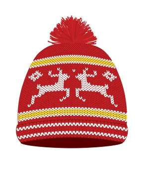 Red  knitted winter hat Stock Illustration