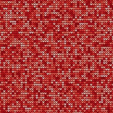 Red knitting seamles pattern vector background Stock Illustration