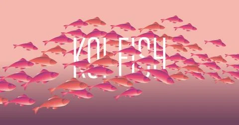 Red koi-fish vector illustration for header, web, print, card and invitation. Stock Illustration