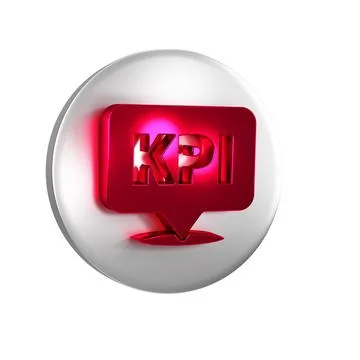 Red KPI - Key performance indicator icon isolated on transparent background.. Stock Illustration