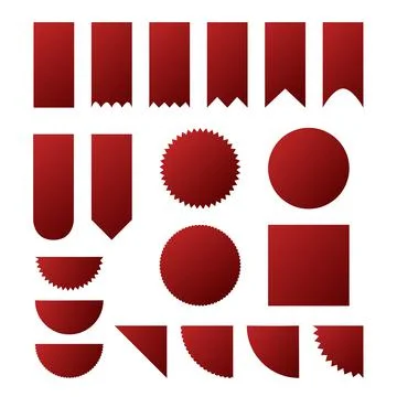 Red Label Banner Set. Stock Illustration