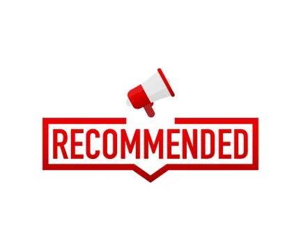 Red label recommended on white background. Vector illustration. Stock Illustration