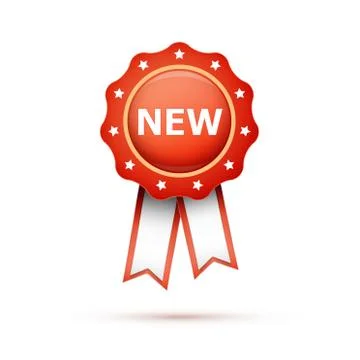 Red label with ribbons Illustration