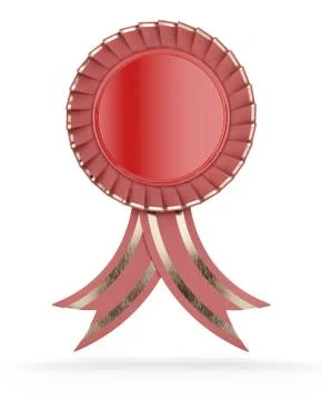 Red label with ribbons. Ilustración de archivo