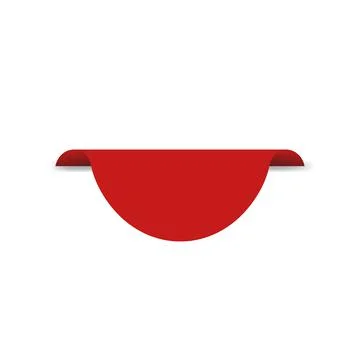 Red label-tag mockup on white background. Banner for your text . Vector icon Stock Illustration