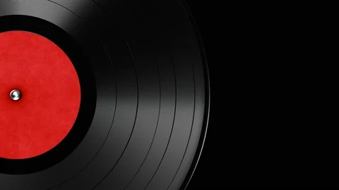 Red label vinyl record looping 3D animation Stock Footage 151657165
