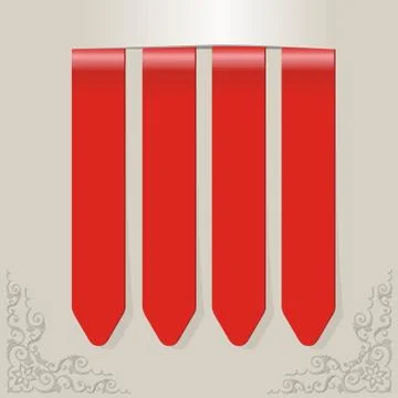 Red labels on gray frame Stock Illustration