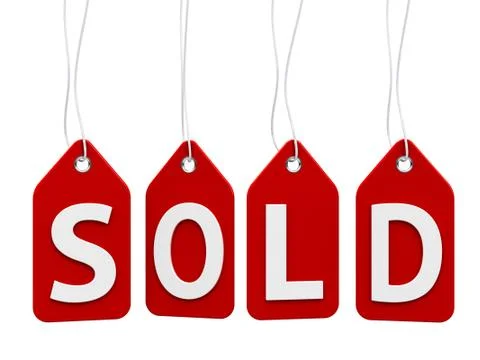 Red labels sold Stock Illustration