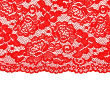 Red lace with pattern with form flower Stock Photos