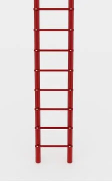 Red ladder on white background Stock Illustration