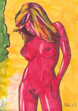 The Red Lady Stock Illustration
