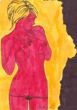 The Red Lady Stock Illustration