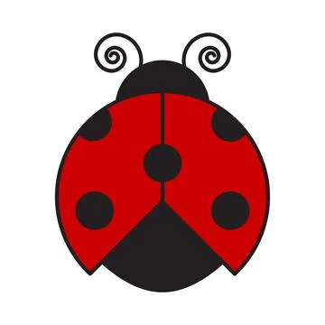 Red ladybug with black dots. Vector illustration in cartoon style. Stock Illustration