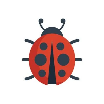Red ladybug insect spreading wings on white background Stock Illustration