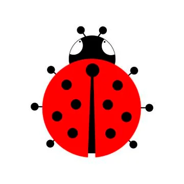 Red ladybug on a white background. Vector illustration. Stock Illustration