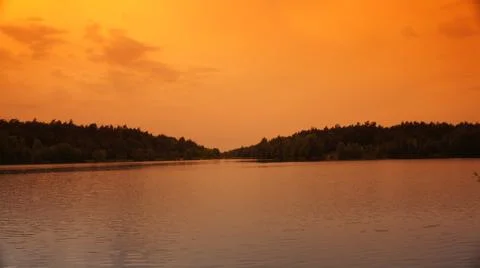 Red Lake with Cloud Stock Photos