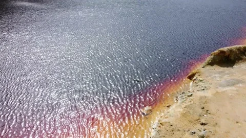 Red lake in Cyprus. Stock Footage 174754517