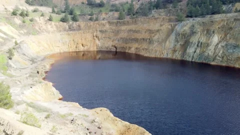 Red lake in Cyprus. Stock Footage 174754953