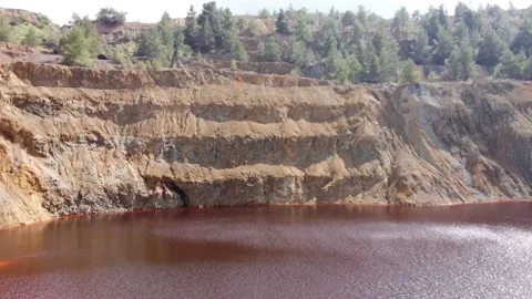 Red lake in Cyprus. Stock Footage 174754971