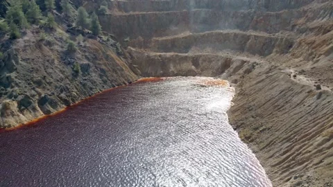 Red lake in Cyprus. Stock Footage 174755665