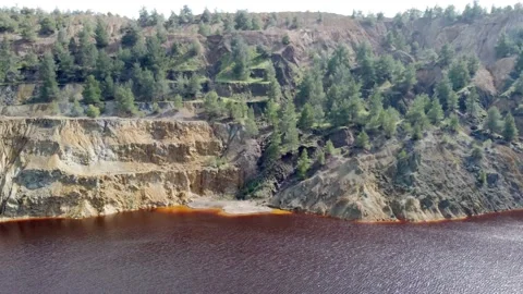 Red lake in Cyprus. Video stock 174755696