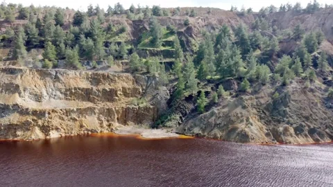 Red lake in Cyprus. Stock Footage 174756071