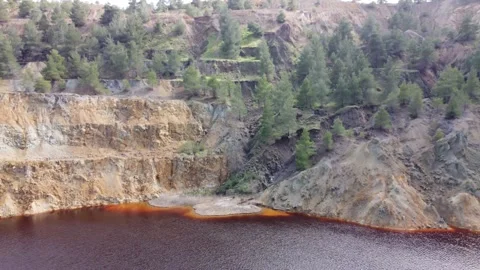Red lake in Cyprus. Stock Footage 174756513
