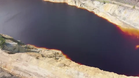 Red lake in Cyprus. Stock Footage 174756822