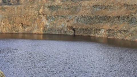 Red lake in Cyprus. Stock Footage 174756920