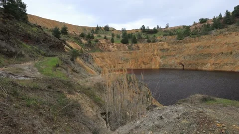 Red lake in Cyprus. Stock Footage 174757097