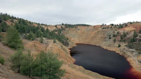 Red lake in Cyprus. Stock Footage 174757600