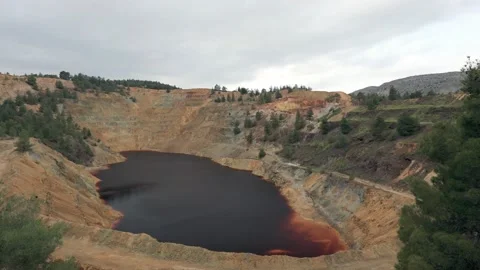 Red lake in Cyprus. Stock Footage 174758234