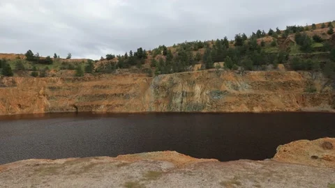 Red lake in Cyprus. Stock Footage 174758375
