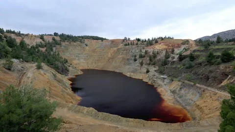 Red lake in Cyprus. Stock Footage 174758527