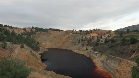Red lake in Cyprus. Stock Footage 174758742