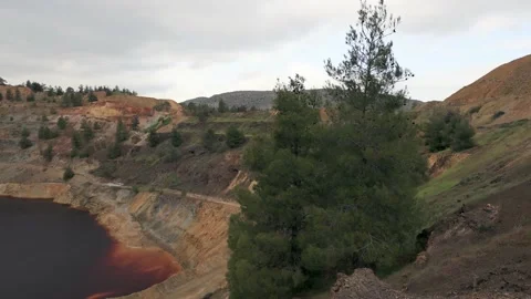 Red lake in Cyprus. Stock Footage 174759884