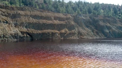 Red lake in Cyprus. Stock Footage 174760031