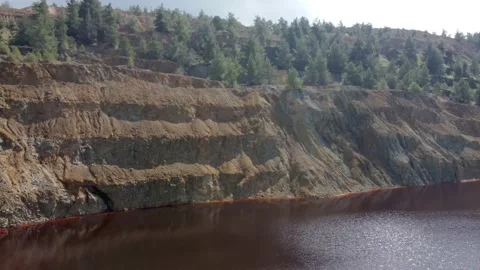 Red lake in Cyprus. Stock Footage 174760236